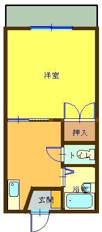 ハイツ高栄(1K/1階)の間取り写真