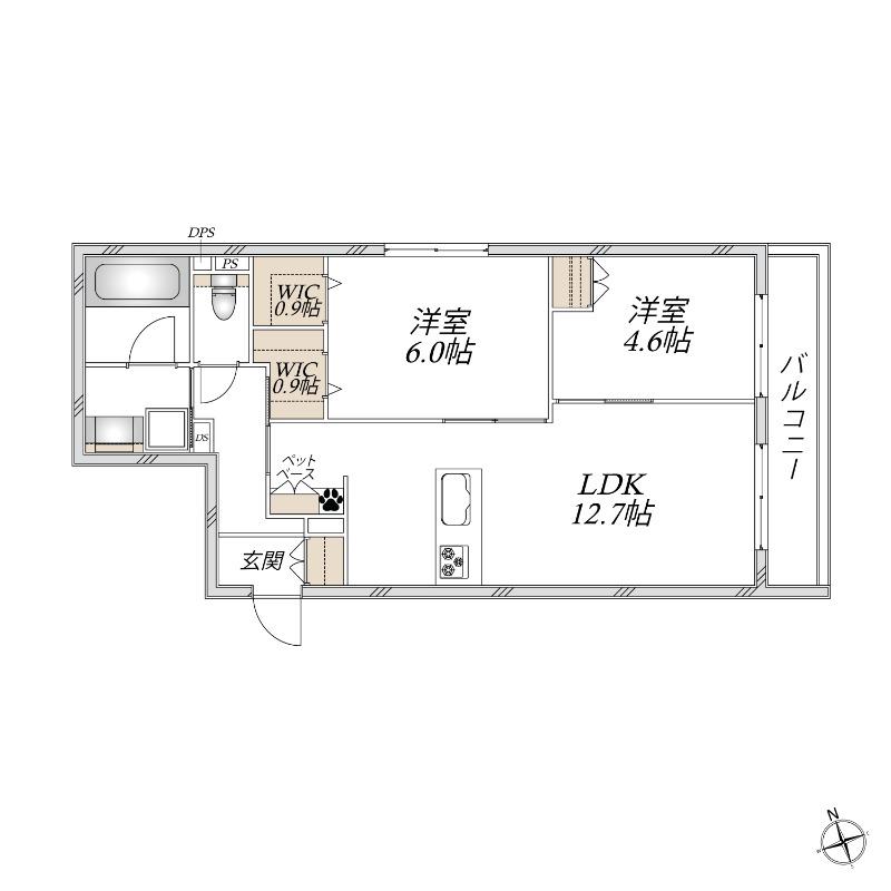 MAISON M(2LDK/2階)の間取り写真
