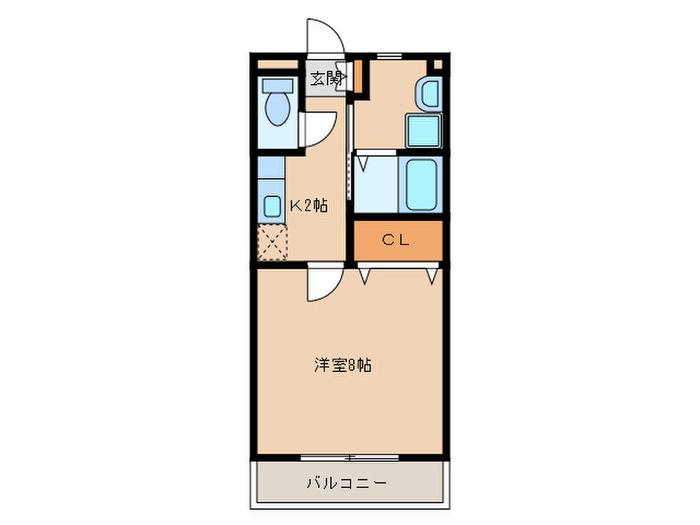 シャルマン21(1K/2階)の間取り写真