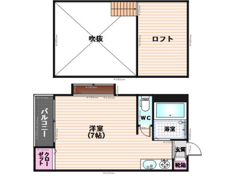サンリバー天神南(ワンルーム/2階)の間取り写真