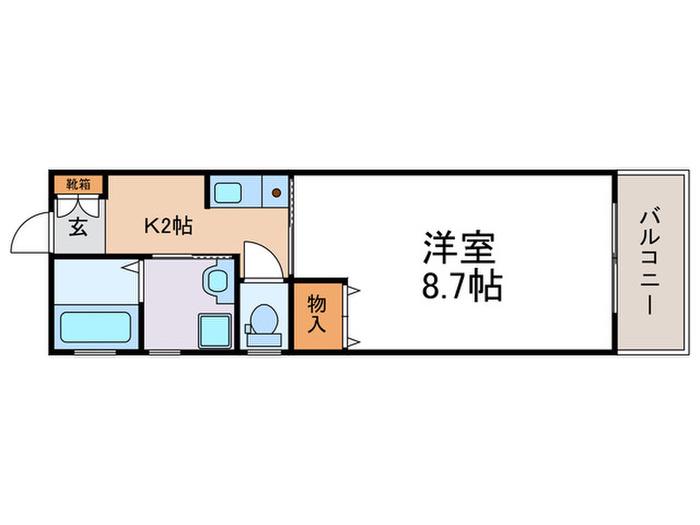 クーネルハイツ桂(1K/1階)の間取り写真