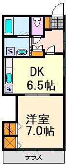 ローズコーポ(1DK/1階)の間取り写真