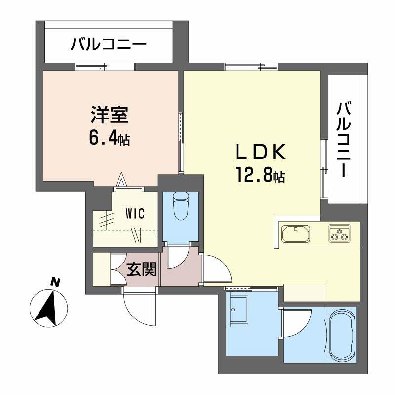 ハイネスト霞町(1LDK/2階)の間取り写真