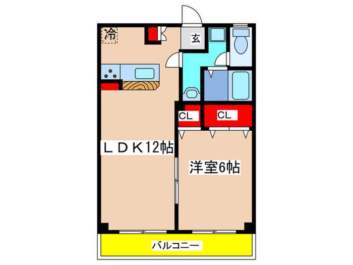 ウイング日吉(1LDK/2階)の間取り写真