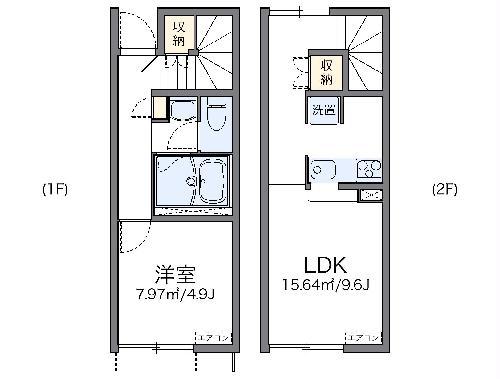 レオネクストハピネス(1LDK/1階)の間取り写真