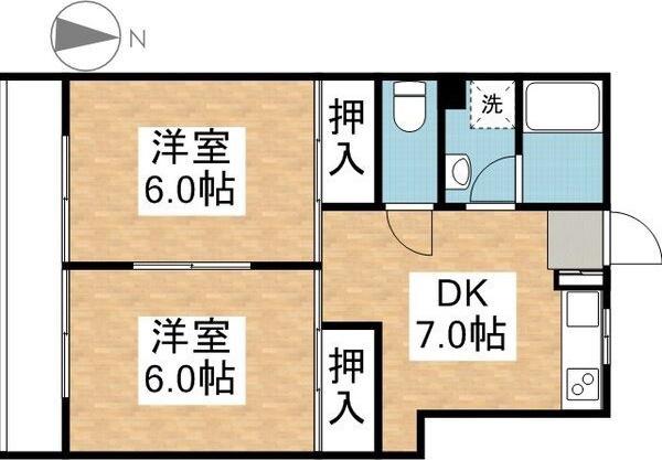 キングハイツ瑞穂(2DK/10階)の間取り写真