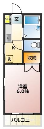 フリーゼ徳丸(1K/3階)の間取り写真