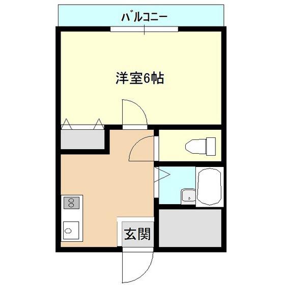 リトルハイムみたけ(1K/1階)の間取り写真