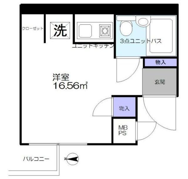 クリオ浅間台ファースト(ワンルーム/2階)の間取り写真