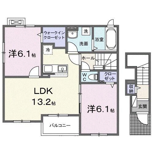 DK OKAMURA(2LDK/2階)の間取り写真