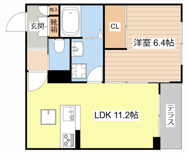 シャーメゾン SAI(1LDK/1階)の間取り写真