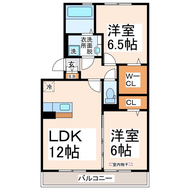 プルミエールA・B(2LDK/3階)の間取り写真