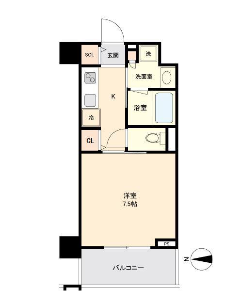 プライマル板橋本町(1K/3階)の間取り写真