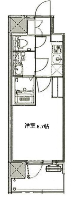 CRESTTAPP野田(1K/13階)の間取り写真