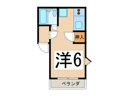 ハイツ三神(1K/2階)の間取り写真