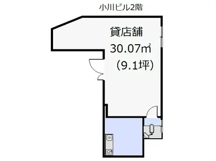 小川ビル(ワンルーム/2階)の間取り写真