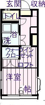 アイパル長町南(1K/2階)の間取り写真
