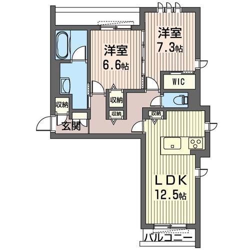 アロッジオ MH(2LDK/1階)の間取り写真