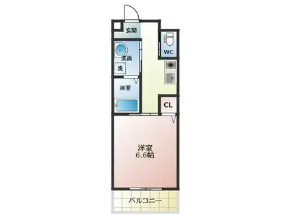  ヒルハイツ高鷲(1K/1階)の間取り写真