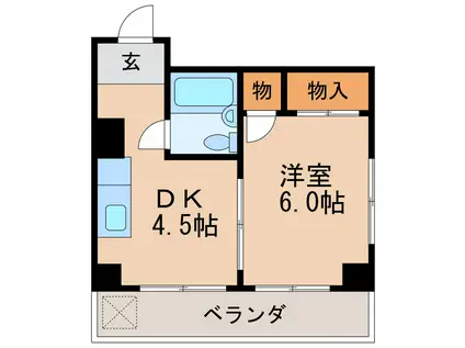 平田ビル(1DK/3階)の間取り写真