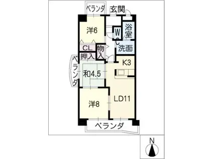 BIO MASAKI(3LDK/4階)の間取り写真