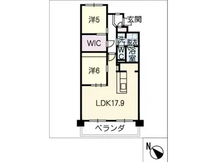 第2藤ケ丘サンハイツ203(2LDK/2階)の間取り写真