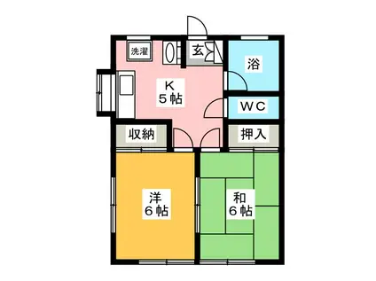 ビューハイムミヤタ(2K/1階)の間取り写真