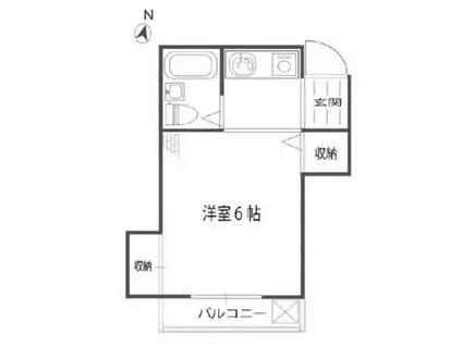 ヒュッテ水上(1K/2階)の間取り写真