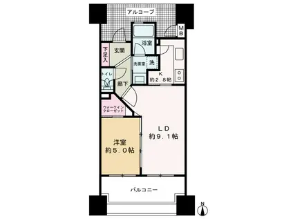 BELISTA北梅田(1LDK/7階)の間取り写真