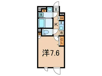 ジェノヴィア新大塚(1K/2階)の間取り写真
