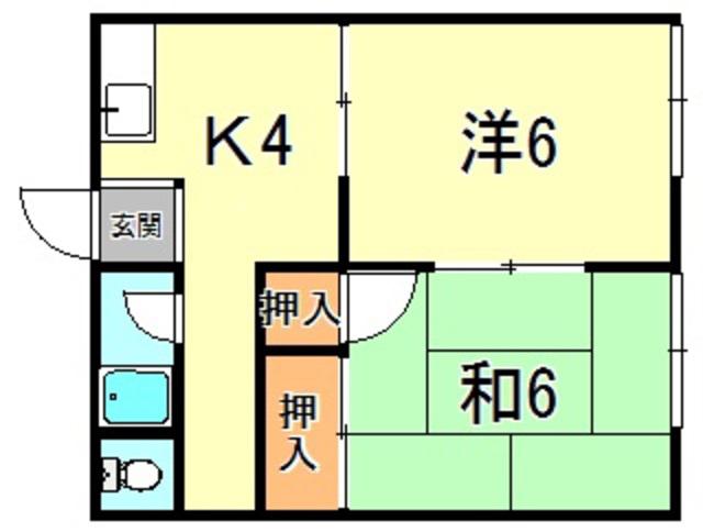 西本文化(2K/1階)の間取り写真