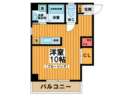 ディアレストKEIO笹塚(ワンルーム/3階)の間取り写真