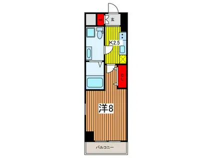 リヴシティ浦和常盤壱番館(1K/6階)の間取り写真