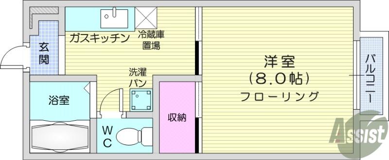 ハイツシャルマン(1K/2階)の間取り写真