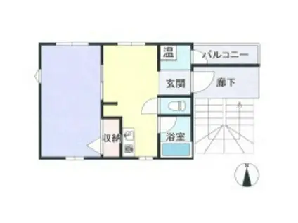 光田ビル(1DK/3階)の間取り写真