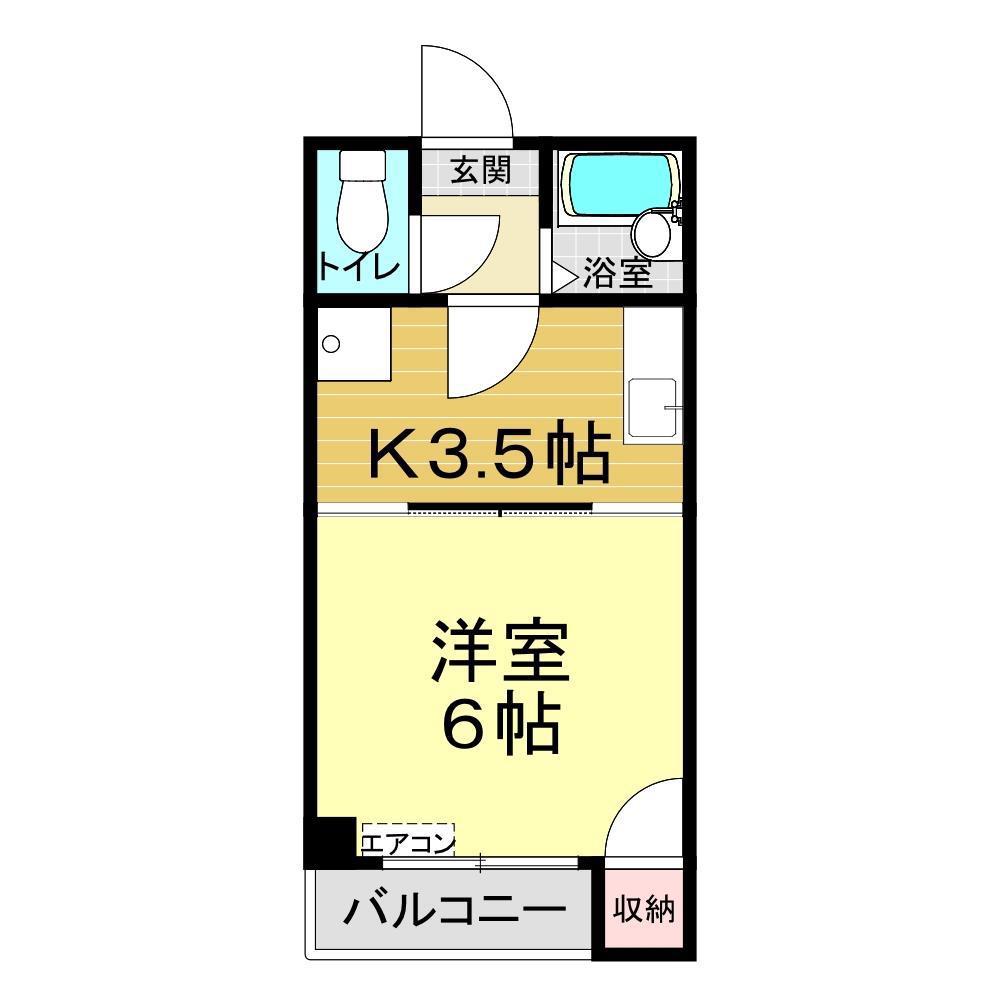 シティ山の田(1K/2階)の間取り写真