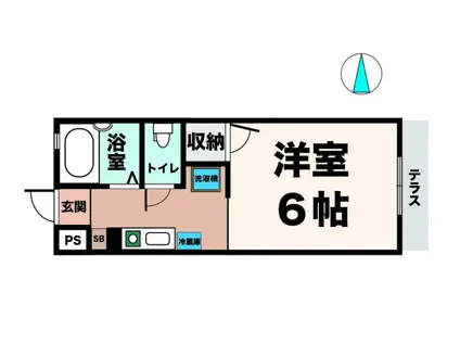 ラポール(ワンルーム/1階)の間取り写真