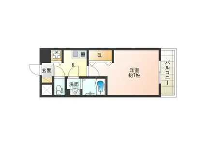 LUXE此花(1K/6階)の間取り写真