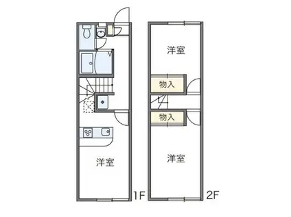 レオパレスローズガーデン(2DK/1階)の間取り写真