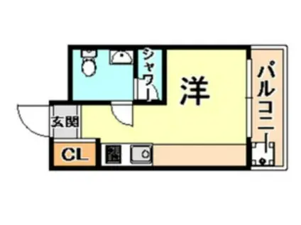 篠原ライフ(ワンルーム/3階)の間取り写真