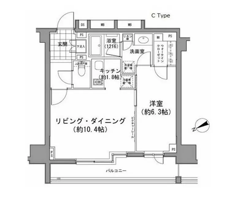 パークハビオ八丁堀 7階階 間取り