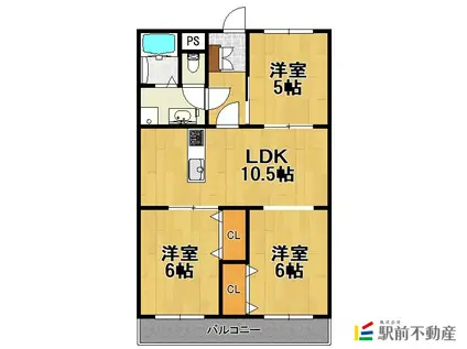 山下グリーンハイツ(3LDK/2階)の間取り写真