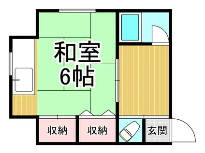 さくら荘 2F(1K/1階)の間取り写真