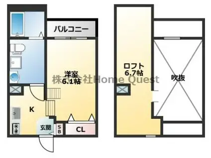 COCOTI(1K/1階)の間取り写真