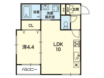 ステラ菊池I(1LDK/1階)の間取り写真