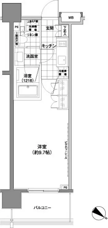 パークハビオ渋谷神山町 6階階 間取り