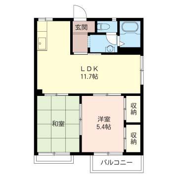 5丁目アイランド(2LDK/1階)の間取り写真