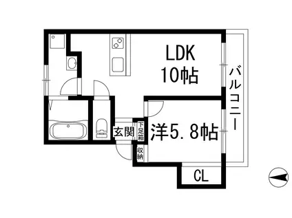 ハイツ77パート1(1LDK/1階)の間取り写真