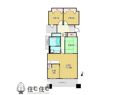 ネオグランデ大林(4LDK/2階)の間取り写真