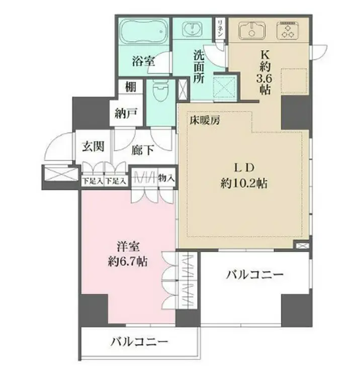 藤和シティホームズ日本橋イースト 6階階 間取り